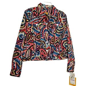 Ruby Rd. Women's NWT Multicolor Paisley Jacket Blazer Size 6P